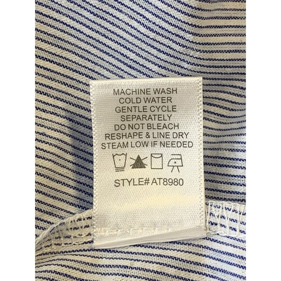 Allie Rose Women Medium Stripe Sleeveless Button Scoop Top Blouse Linen New - Picture 9 of 9